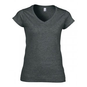 Gildan SoftStyle ni V-nyak pl, Dark Heather (T-shirt, pl, kevertszlas, mszlas)